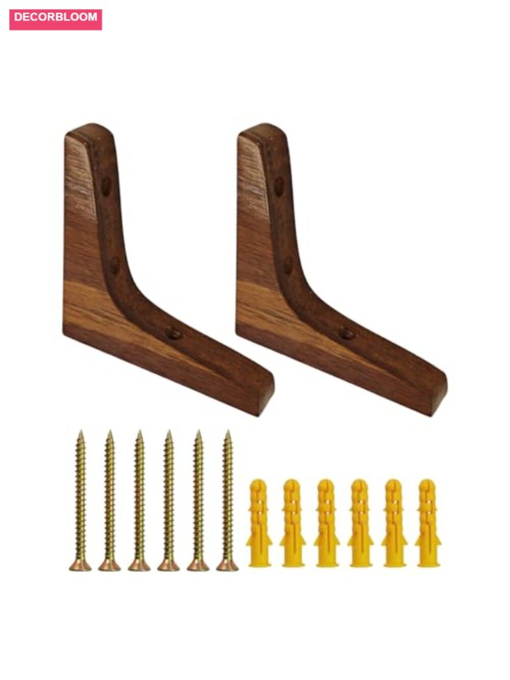Wooden Triangle Shelf Brackets L Shape Wall Mount Corbels for Cabinets